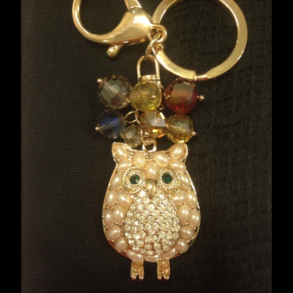 Kate Spade owl keychain key fob